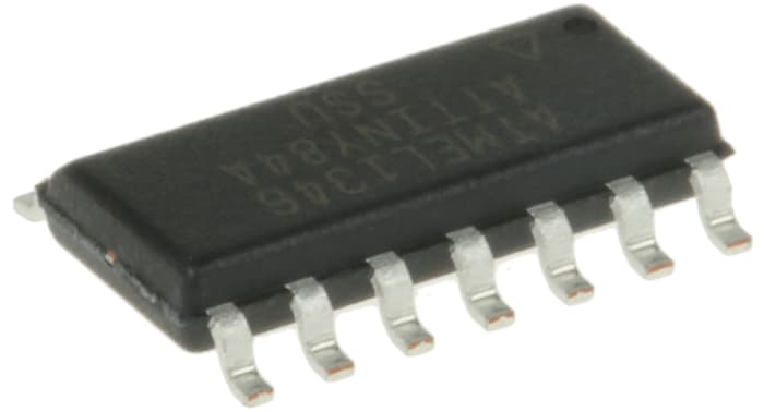 Microchip, 8bit AVR, ATtiny Microcontroller, 20MHz, 8 kB Flash, 14-Pin SOIC