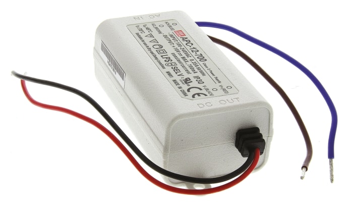 MEAN WELL LED Driver, 9 → 18V Output, 12.6W Output, 700mA Output, Constant Current