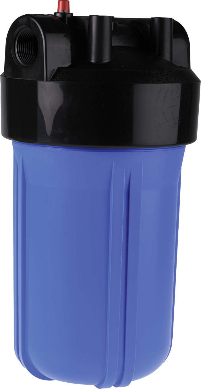 RS PRO Black/Blue High Flow Water Filter Housing, 1in, BSP, 8 bar