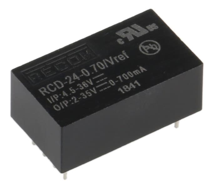Recom LED Driver, 2 → 35V Output, 24.5W Output, 700mA Output, Constant Current Dimmable