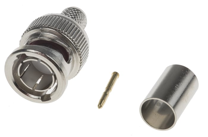RS PRO, Plug Cable Mount BNC Connector, 75Ω, Crimp Termination, Straight Body