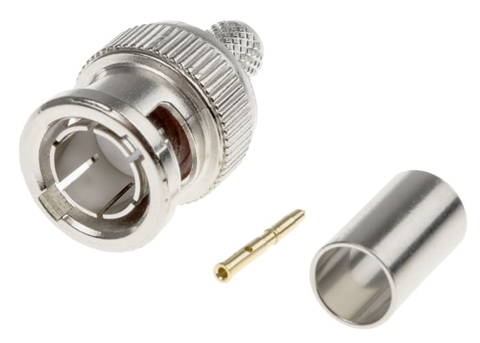 RS PRO, Plug Cable Mount BNC Connector, 75Ω, Crimp Termination, Straight Body