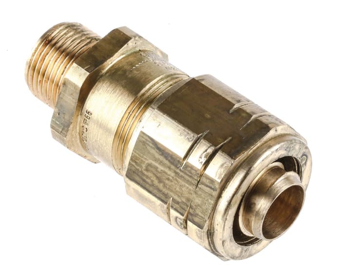 Kopex Kablo Rakoru, Düz Bağlantı Elemanı, Pirinç, 20mm boyutlarında, IP66, Diş Tipi: M20