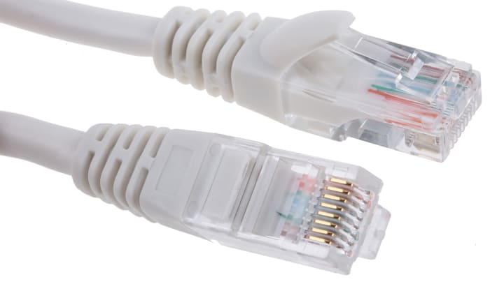 RS PRO, 2m Cat5e, White RJ45 to Male RJ45 Male, U/UTP Unshielded, Terminated PVC Sheath