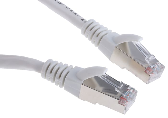 RS PRO, 0.5m Cat5e, White RJ45 to Male RJ45 Male, F/UTP Shielded, Terminated PVC Sheath