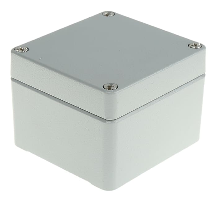 Caja Fibox de Aluminio Gris, 82 x 77 x 57mm, IP68