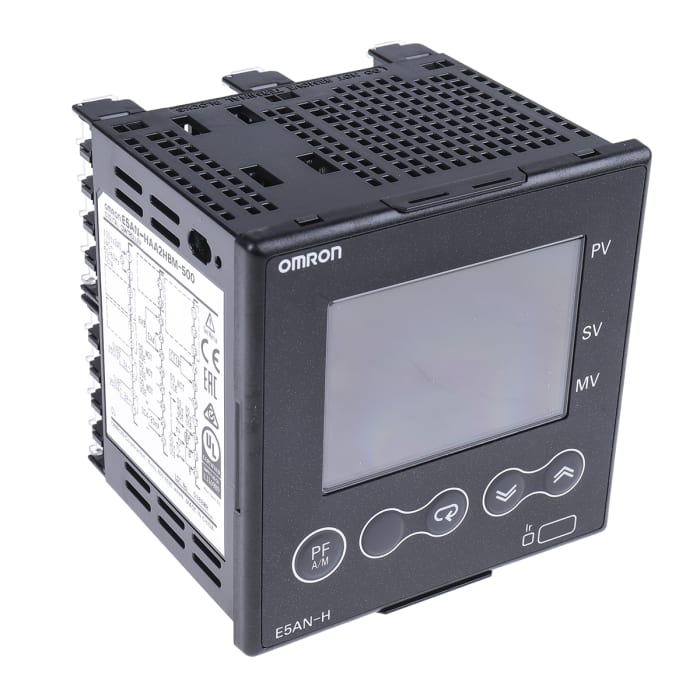 Omron E5AN Panel Mount PID Temperature Controller, 96 x 96mm 2 Input, 2 Output Auxiliary Relay, 100 → 240 V ac Supply