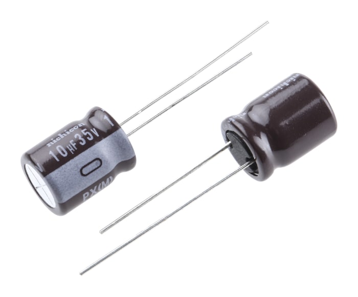 Nichicon 10μF Electrolytic Capacitor 35V dc, Through Hole - UPX1V100MPD