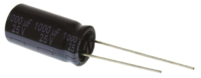 Panasonic 1000μF Aluminium Electrolytic Aluminium Electrolytic Capacitor 25V dc, Radial, Through Hole - EEUFR1E102