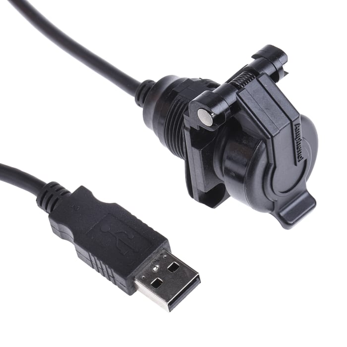 Conector USB Amphenol Socapex USBAPSCC2210A, Hembra a Macho, , 1 puerto puertos, Recto IP54, Montaje en Panel, Versión