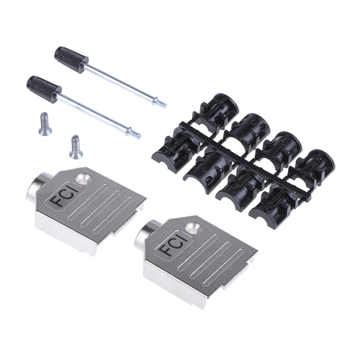 Amphenol Communications Solutions 8655MH Series Die Cast Zinc D Sub Backshell, 9 Way, Strain Relief