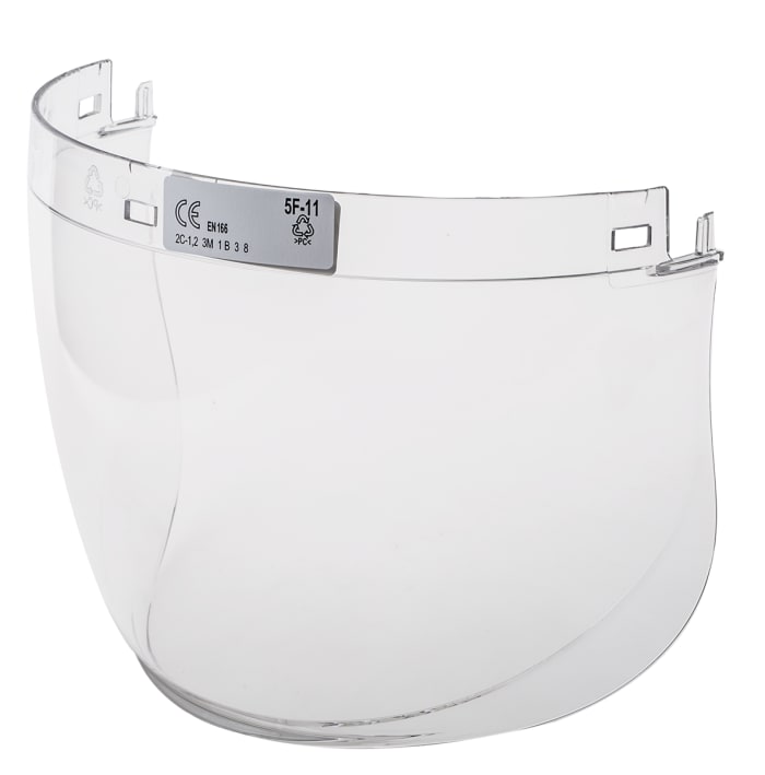 3M Clear PC Visor with Face Guard , Resistant To Liquids, Molten Metal