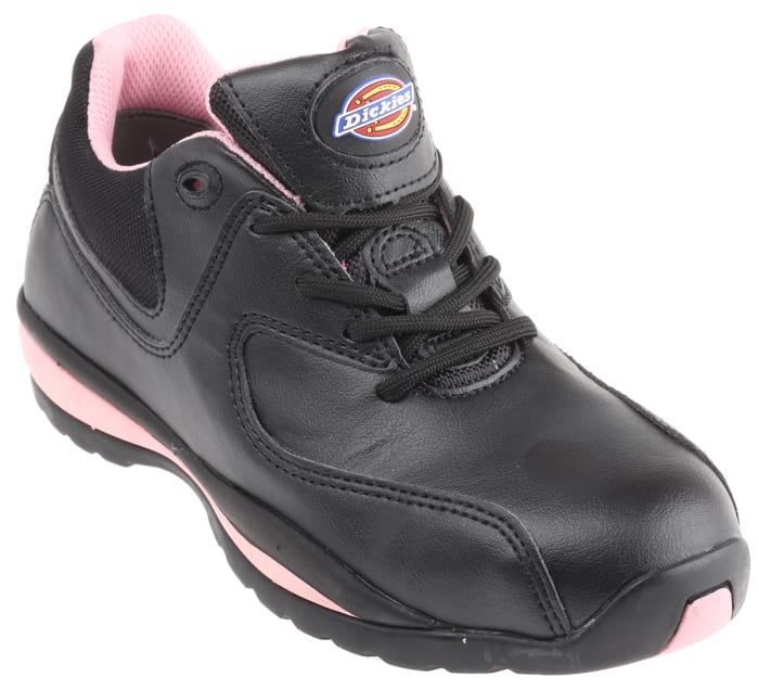 FD13905 Sfty Tnr Sz4 Dickies | Zapatos de seguridad para mujer de color Negro/rosa, talla 37, SB | 740-6313 | RS Components