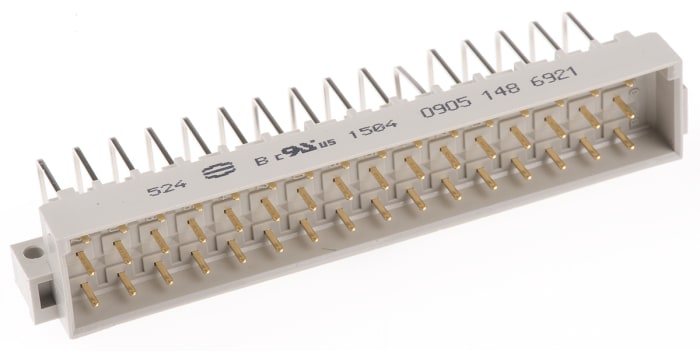 HARTING 09 05 48 Way 5.08mm Pitch, Type E Class C2, 3 Row, Right Angle DIN 41612 Connector, Plug