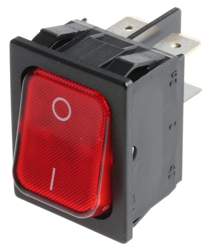 Marquardt Illuminated DPST, On-Off Rocker Switch Panel Mount