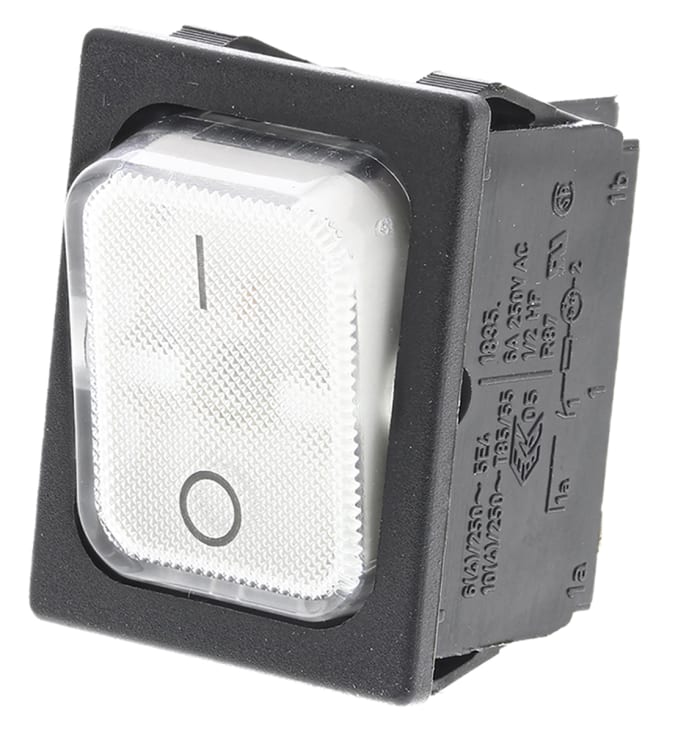 Marquardt Illuminated DPST, On-Off Rocker Switch Panel Mount