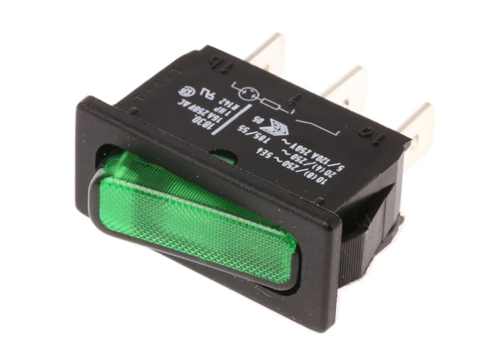 Marquardt Illuminated SPST, On-Off Rocker Switch Panel Mount