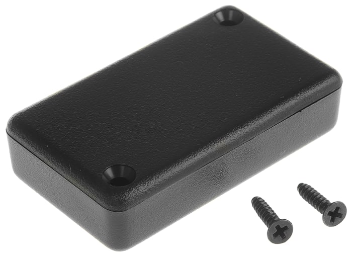 Hammond 1551 Series Black ABS Enclosure, IP54, Flanged, Black Lid, 60 x 35 x 15mm