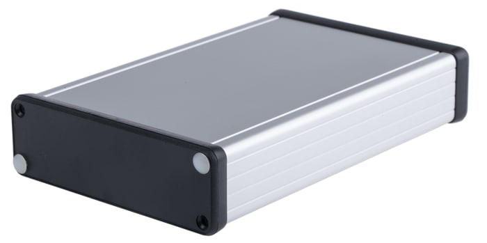 Hammond 1455 Silver Anodised Aluminium Enclosure, 160 x 106.13 x 33.63mm