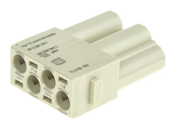 HARTING Heavy Duty Power Connector Module, 40A, Male, Han-Modular Series, 4 Contacts