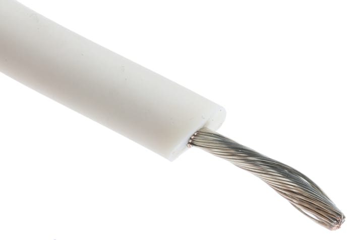 Alpha Wire Hook-up Wire Silicone Series White 3.3 mm² Hook Up Wire, 12 AWG, 65/0.25 mm, 30m, Silicone Rubber