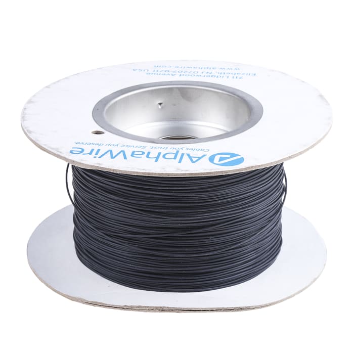 Alpha Wire EcoWire® 600V Hook-up / Lead Wire - 24 AWG Stranded Conductor -  Tinned copper - Black - 1000ft - 6712 BK001