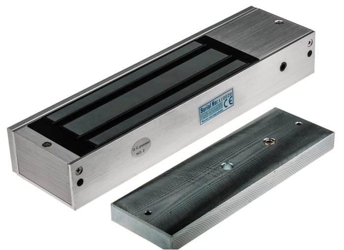 RS PRO Single Door Access Control Door Magnet, 1200lb Holding Force 12V dc