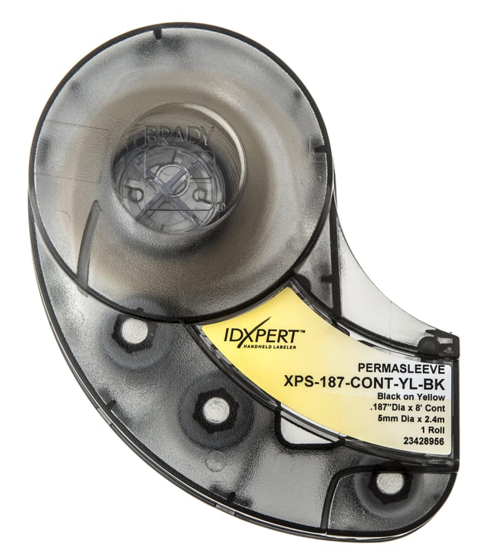 Brady B-342 Black on Yellow Label Printer Tape, 2.45 m Length, 8.51 mm Width