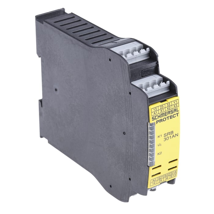 Schmersal PROTECT SRB SRB 301AN Emergency Stop Safety Relay, 24V ac/dc, Single/Dual-Channel, 4 Safety Contacts