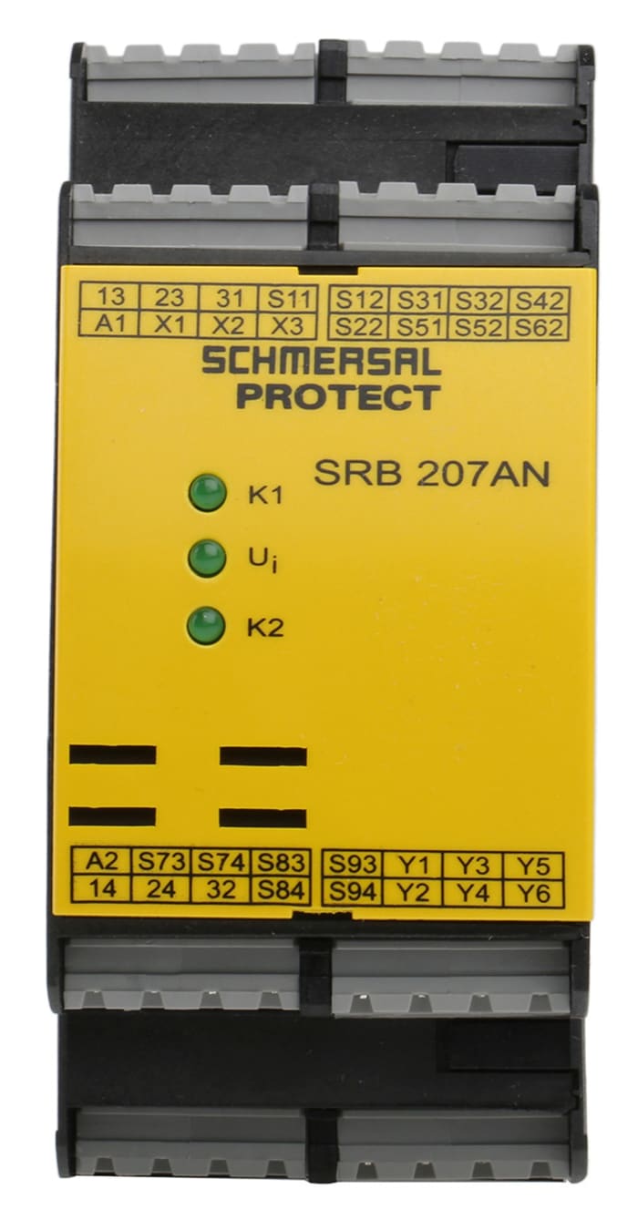 Schmersal PROTECT SRB SRB 207AN Emergency Stop Safety Relay, 24V dc, 2 Safety Contacts