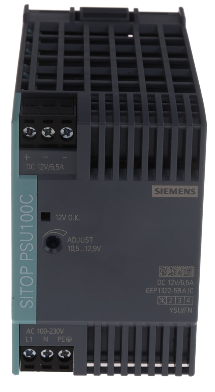 Siemens SITOP PSU100C Switched Mode DIN Rail Power Supply, 100 → 230 V ac / 110 → 300V dc ac, dc Input,