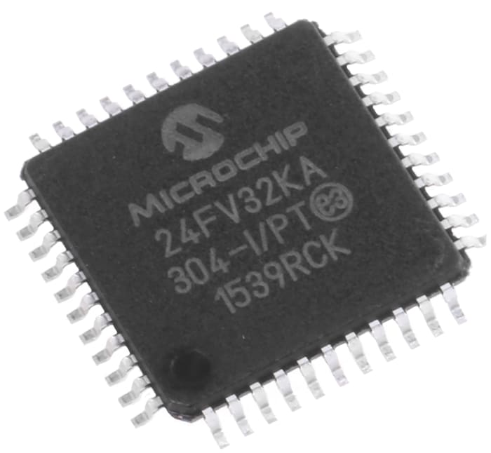 Microcontrolador Microchip PIC24FV32KA304-I/PT, núcleo PIC de 16bit, RAM 2,048 kB, 512 B, 32MHZ, TQFP de 44 pines
