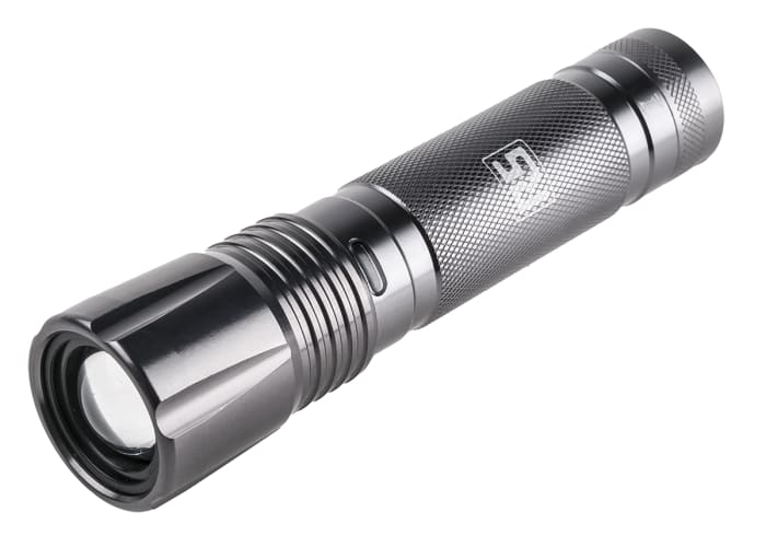 Lampe torche RS PRO LED non rechargeable, Noir, 300 lm