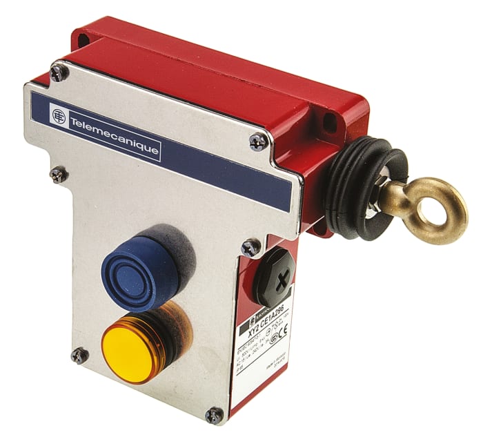 Interruptor por tirón de cable Telemecanique Sensors XY2-CE, Preventa, 2 NA / 2 NC, IP65, para cable hasta 50m