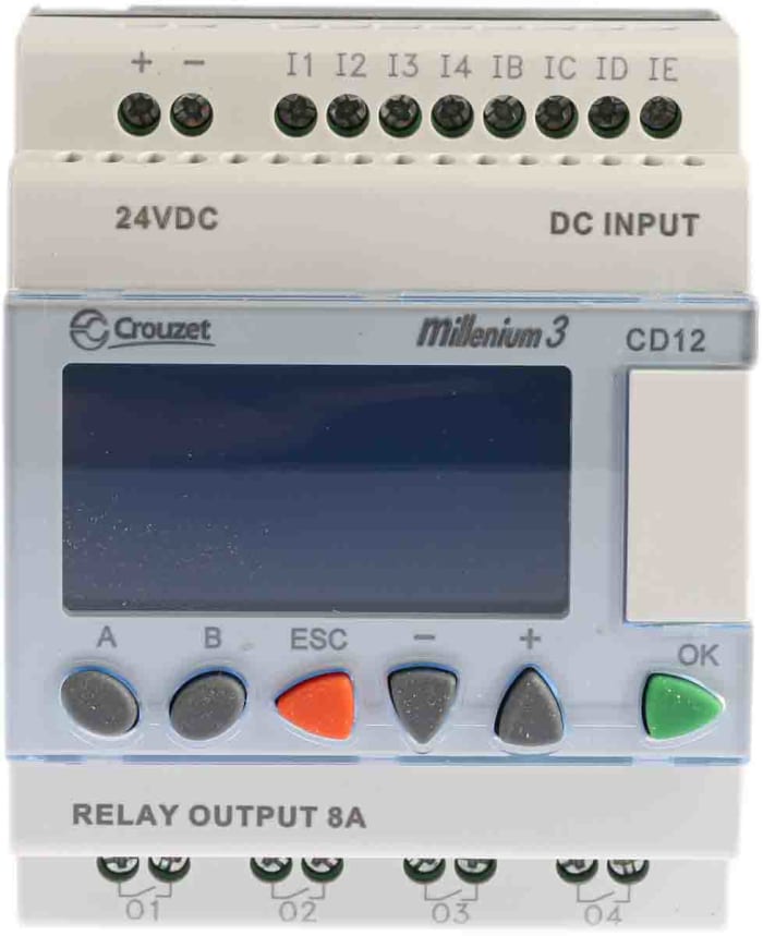 Crouzet Millenium 3 Series Logic Module, 24 V dc Supply, Relay Output, 8-Input, Analogue, Digital Input