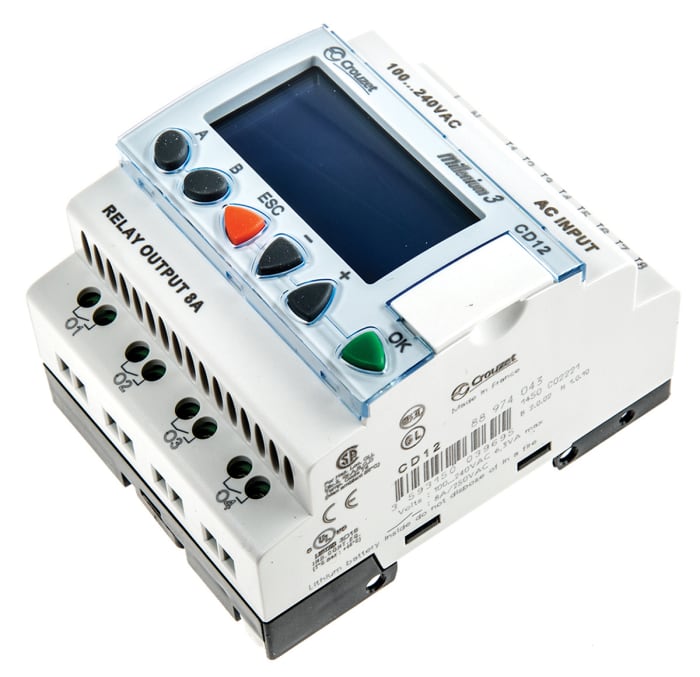Crouzet Millenium 3 Series Logic Module, 230 V ac Supply, Relay Output, 8-Input, Analogue, Digital Input