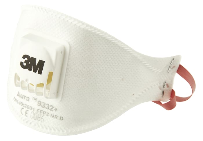 3M Aura™ 9300+ Series Disposable Respirator for General Purpose Protection, FFP3, Valved, Fold Flat 10 per Package