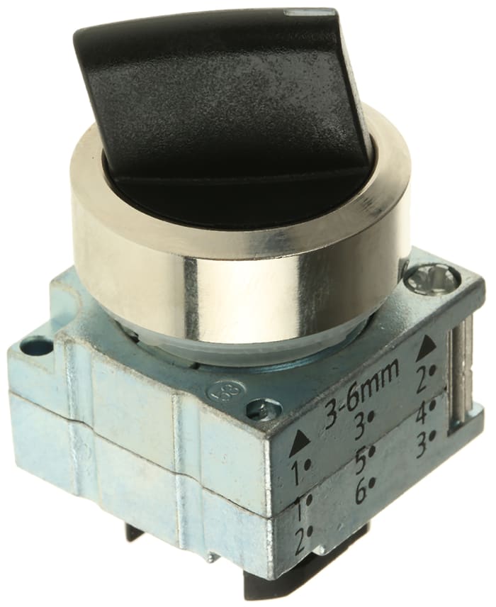 Actuador 22mm selector redondo de metal