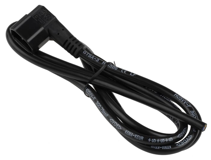 RS PRO IEC C14 Plug to Unterminated Power Cord, 2m