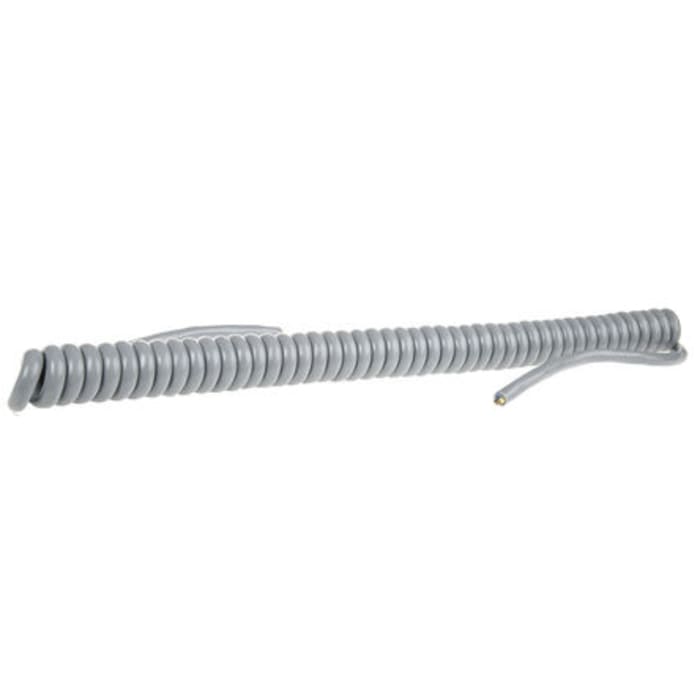 RS PRO, Coiled, 1m 3 Core, Grey PVC Power Cable +70°C