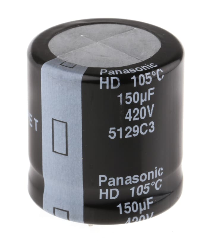 Panasonic 150μF Electrolytic Aluminium Electrolytic Capacitor 420V dc - EETHD2S151JJ