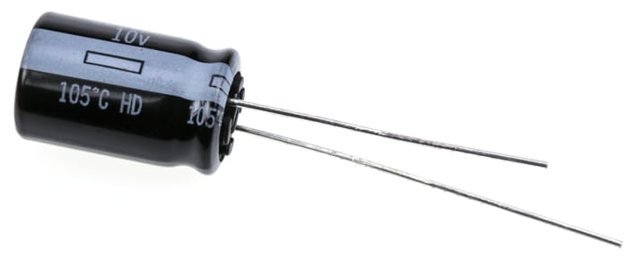 Panasonic 2200μF Aluminium Electrolytic Capacitor 10V dc, Radial, Through Hole - EEUHD1A222