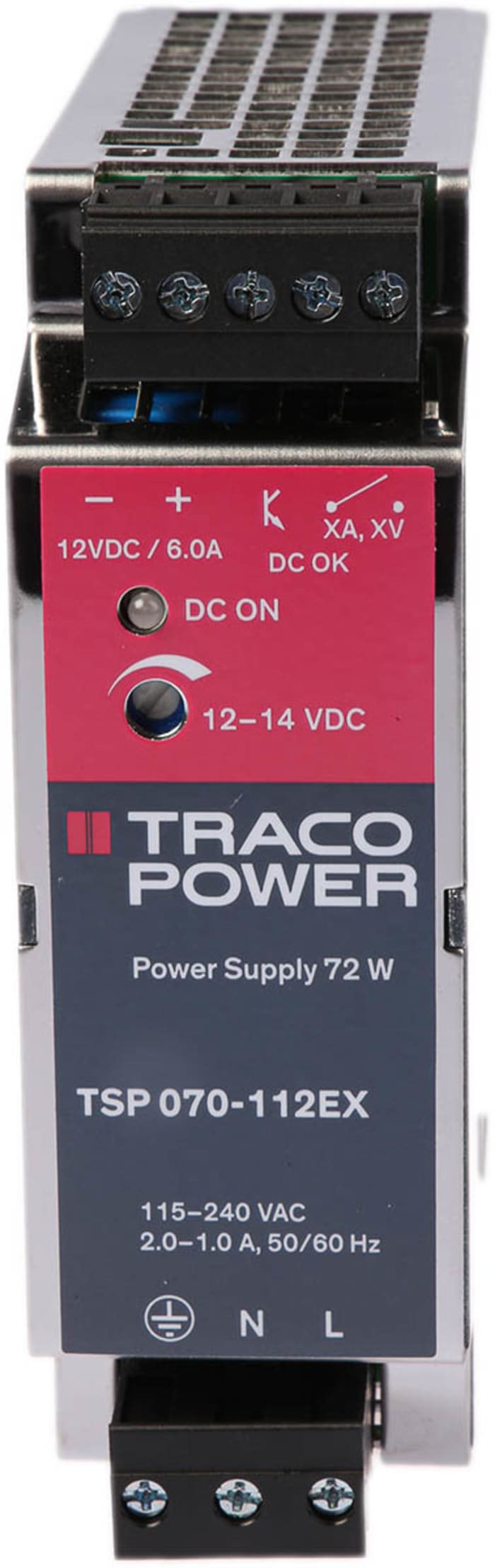 TRACOPOWER TSP Switched Mode DIN Rail Power Supply, 85 → 264V ac ac Input, 12V dc dc Output, 6A Output, 72W