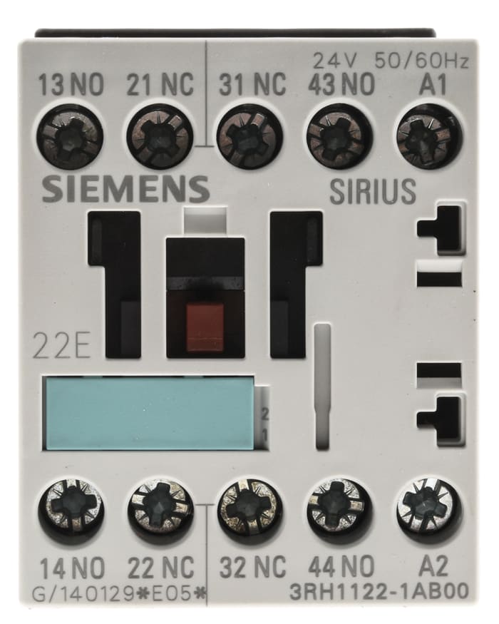 Relais de surcharge Siemens 3RH1, 2 N/O, 2 N/F, 10 A, 24 V c.a.