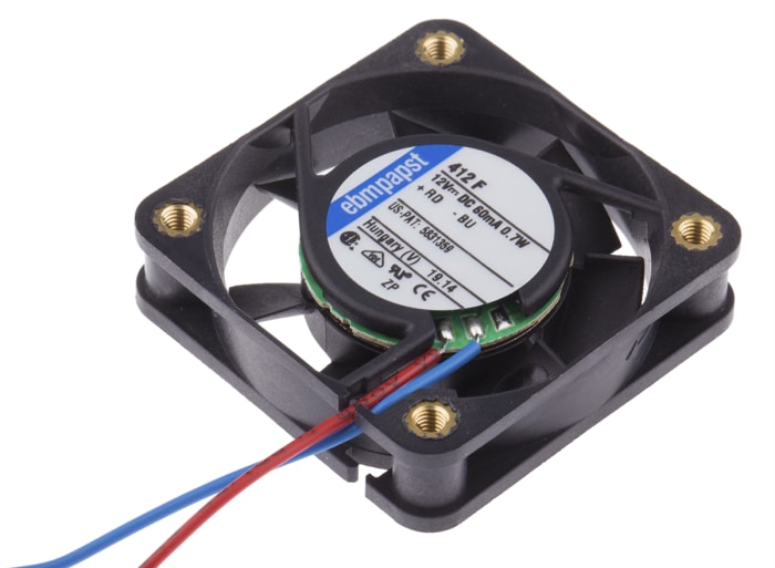 Ventilateur axial 400 F ebm-papst 12 V dc, 8m³/h, 40 x 40 x 10mm, 700mW