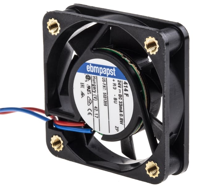 Axiální ventilátor, řada: 400 F DC, 40 x 40 x 10mm, průtok vzduchu: 8m³/h 800mW 24 V DC