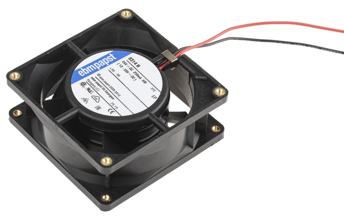 ebm-papst 8300 Series Axial Fan, 24 V dc, DC Operation, 80m³/h, 6W, 80 x 80 x 32mm