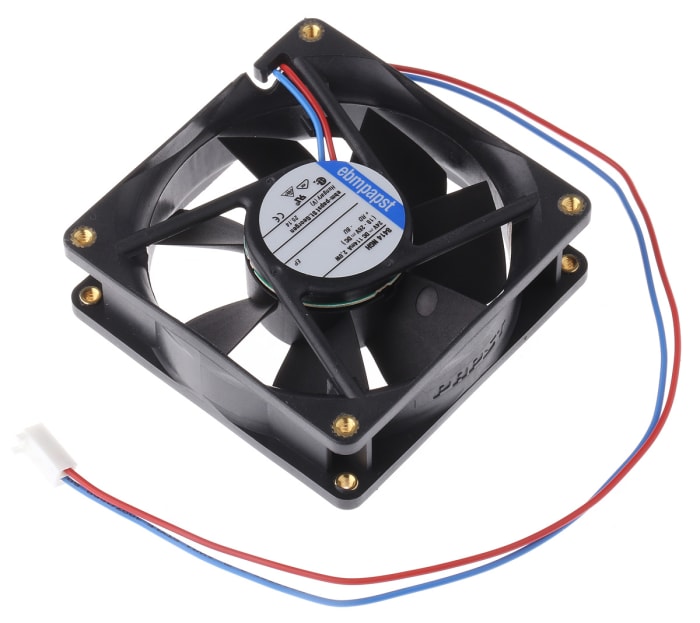 ebm-papst 8400 N Series Axial Fan, 24 V dc, DC Operation, 79m³/h, 2.8W, 80 x 80 x 25mm