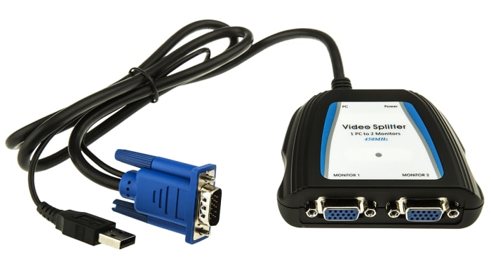 RS PRO 2 Port VGA Splitter 2560 x 2048
