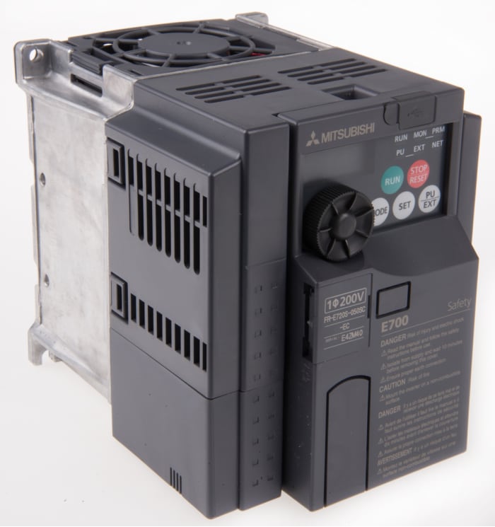 Variateur de fréquence Mitsubishi FR-E720S, 0,75 kW 230 V c.a. 1 phase, 5 A, 0.2 → 400Hz